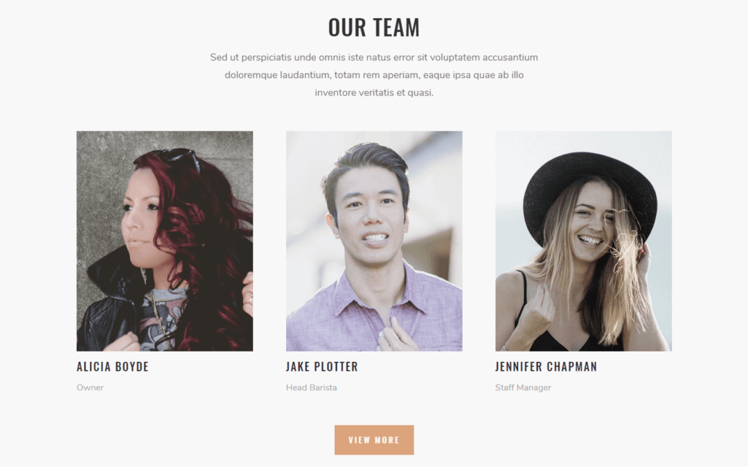 Coffee Shop – About/Our Team