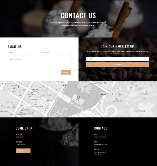 Coffee Shop – Contact