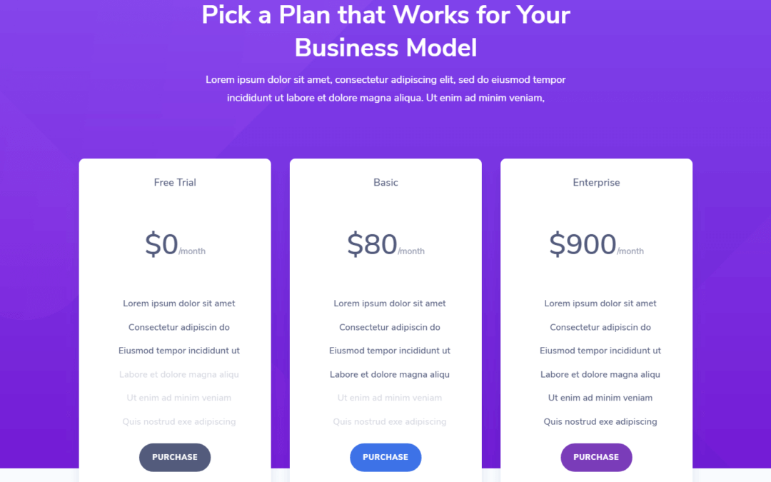 Saas Pricing/Pricing Tables